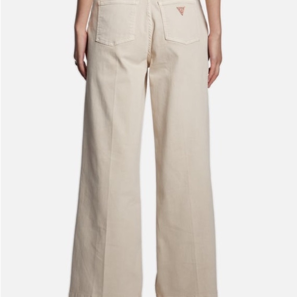 Guess Cream Flare Wide-Leg Jeans
